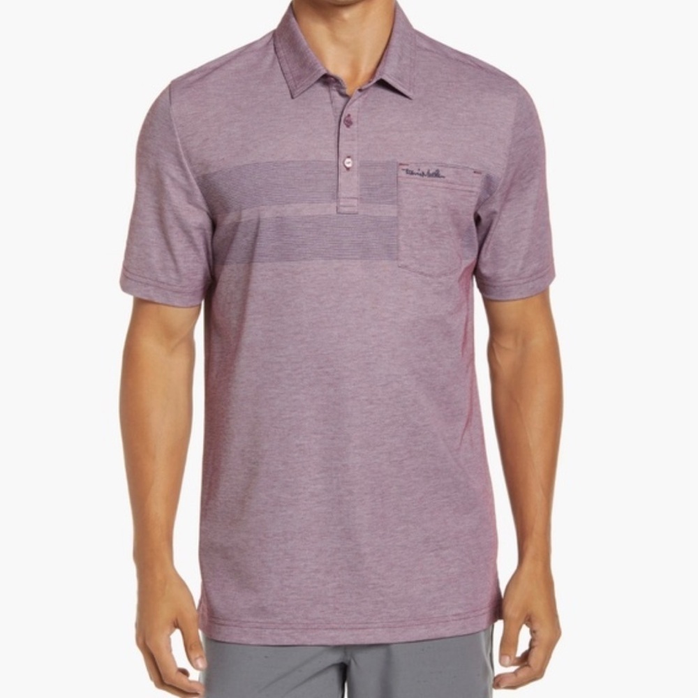 Travis Mathew Lindquist Beach Stripe Pocket Pique Polo Shirt Men's XL